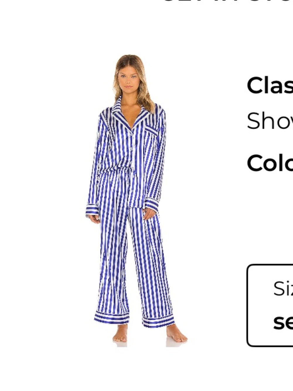 Show Me Your MuMu Striped PJ Set in Blue and White